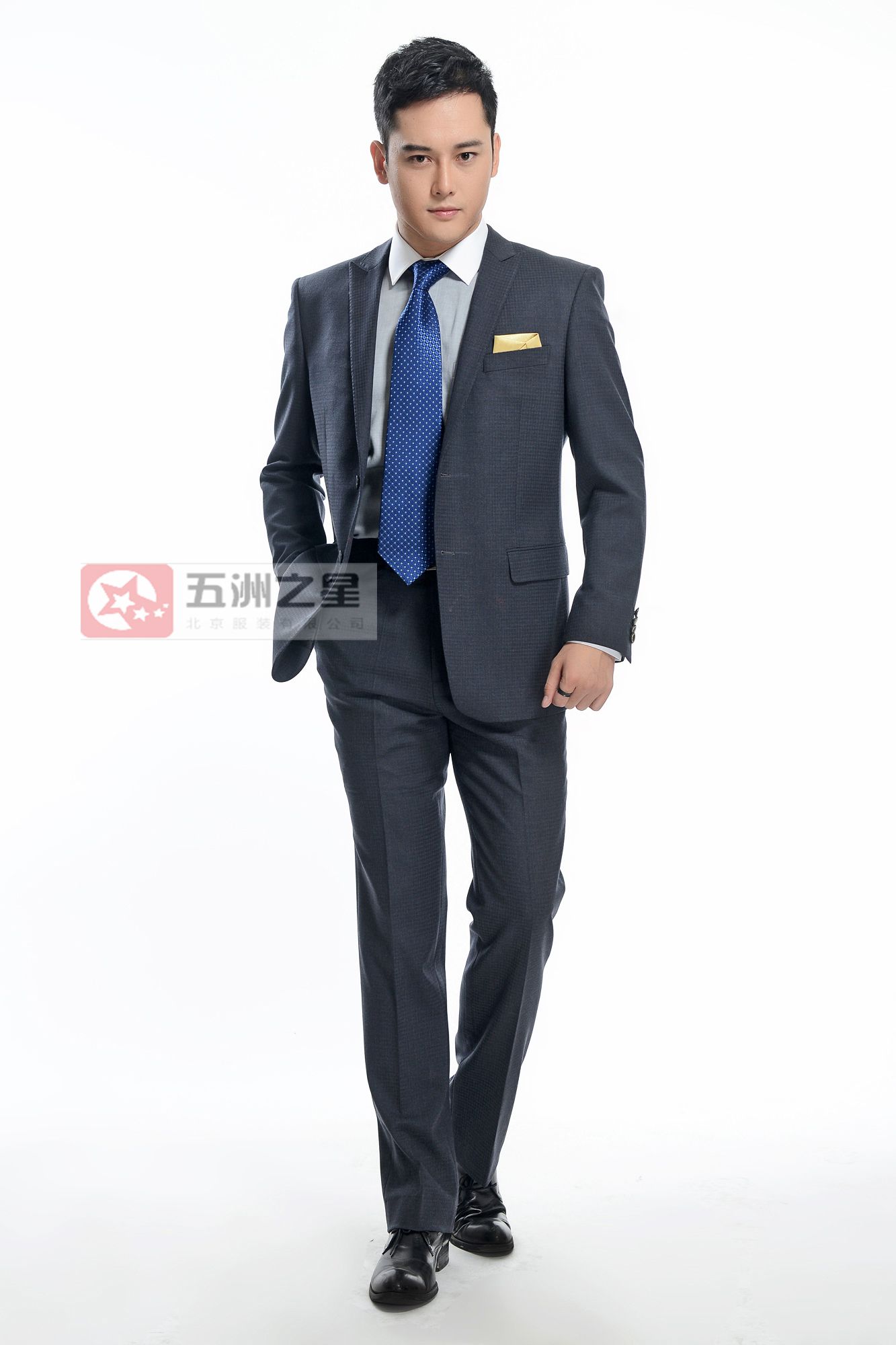 商務男士兩?？坌奚砺殬I裝F001產品展示圖